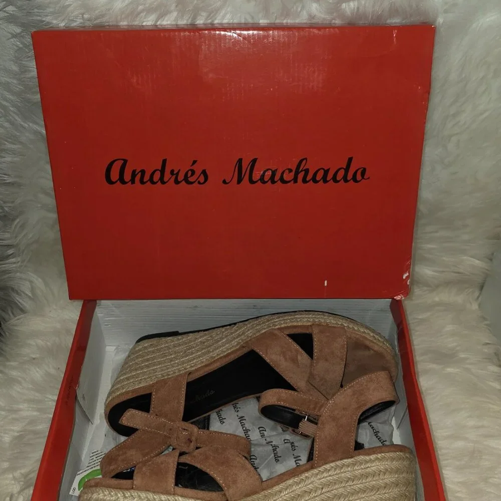 andres machado shoes wedge sandal ante corral size 11 - Picture 8 of 8